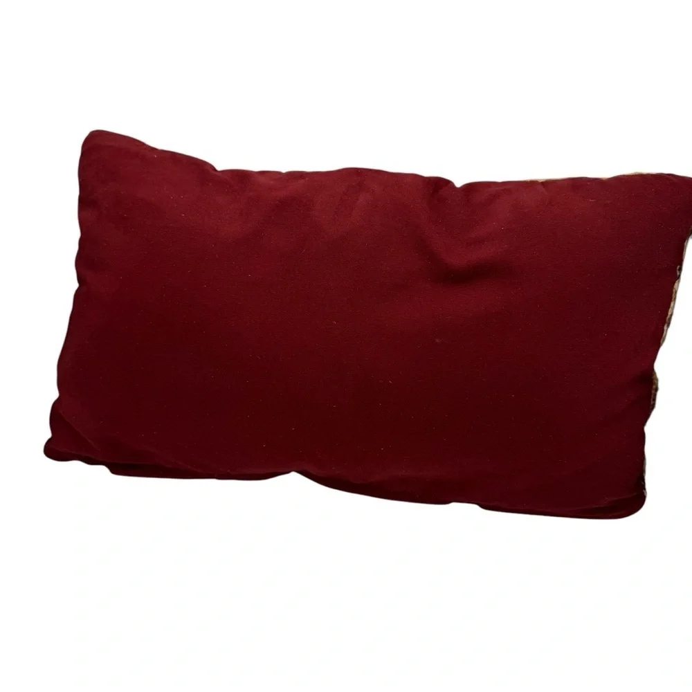 Pier 1 Imports Throw Pillow Made in India Size 12 X 18 Medallion Gold Maroon